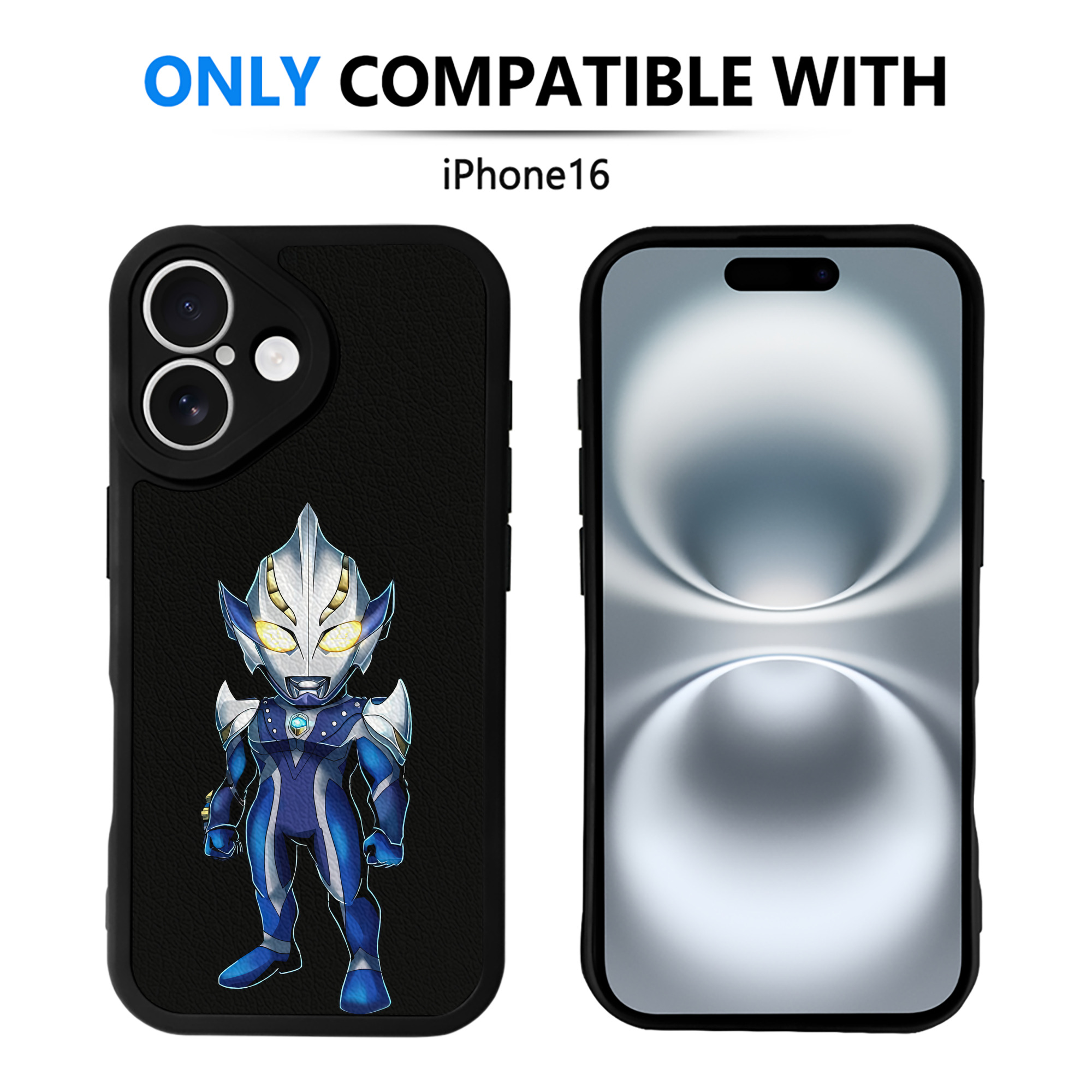 （画像用） ウルトラマン Ultraman 【iPhone 16シリーズ対応】シリコンスマホケース（レザー調） 材質：シリコン